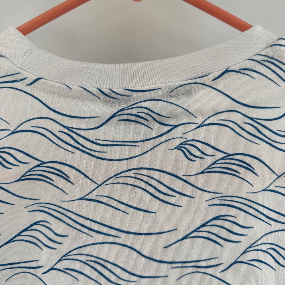 Ben Sherman Shirt Men's Size Small NWT Short Sleeve T-Shirt White Blue Wave - Picture 8 of 12
